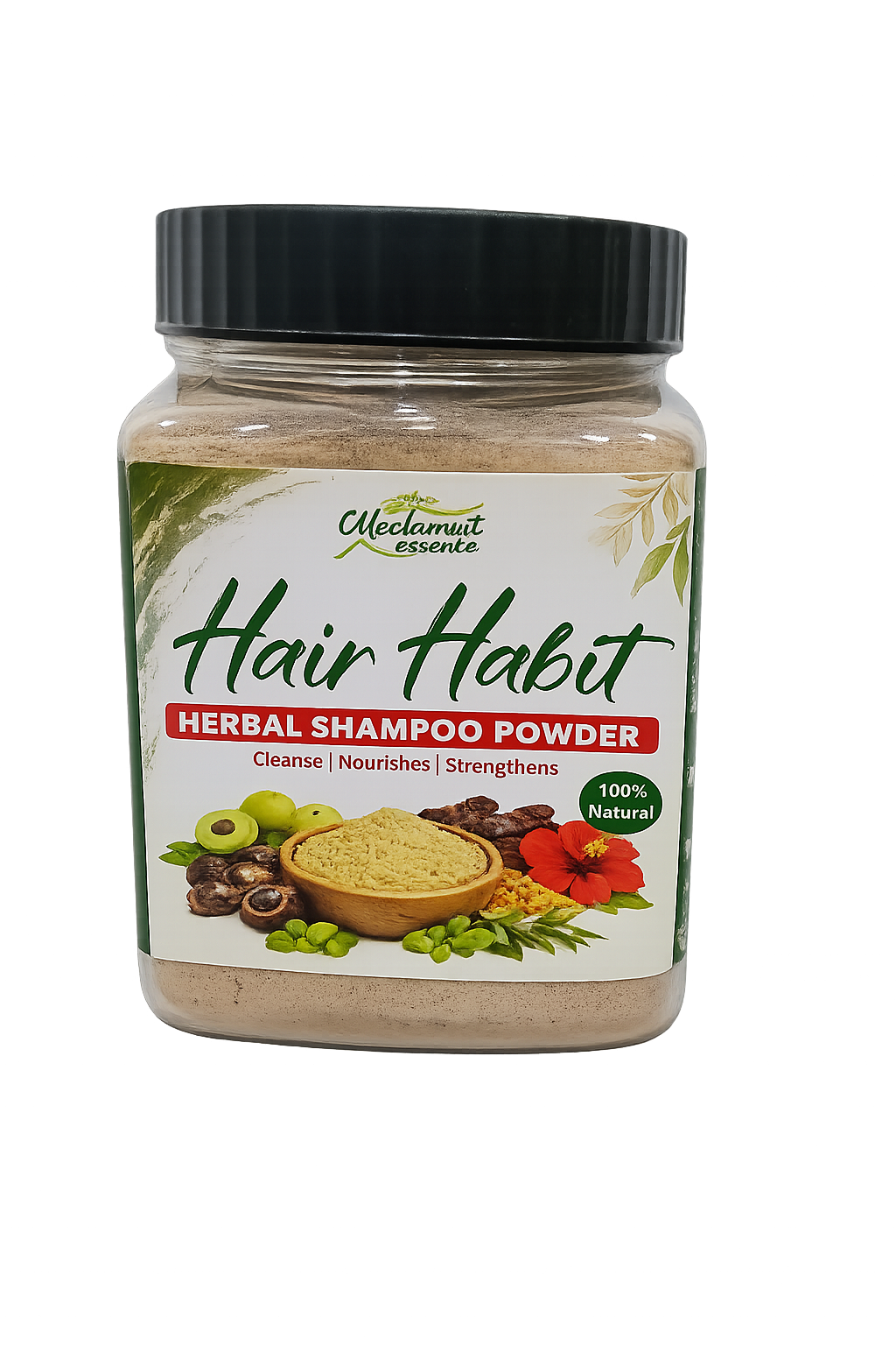 Hair Habit Herbal Shampoo Powder Jar